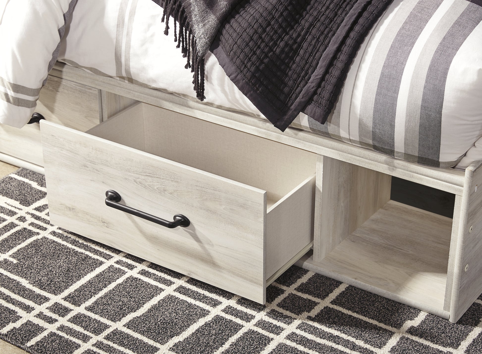 Cambeck Queen Panel Bed with 2 Storage Drawers with Mirrored Dresser, Chest and Nightstand JB's Furniture  Home Furniture, Home Decor, Furniture Store
