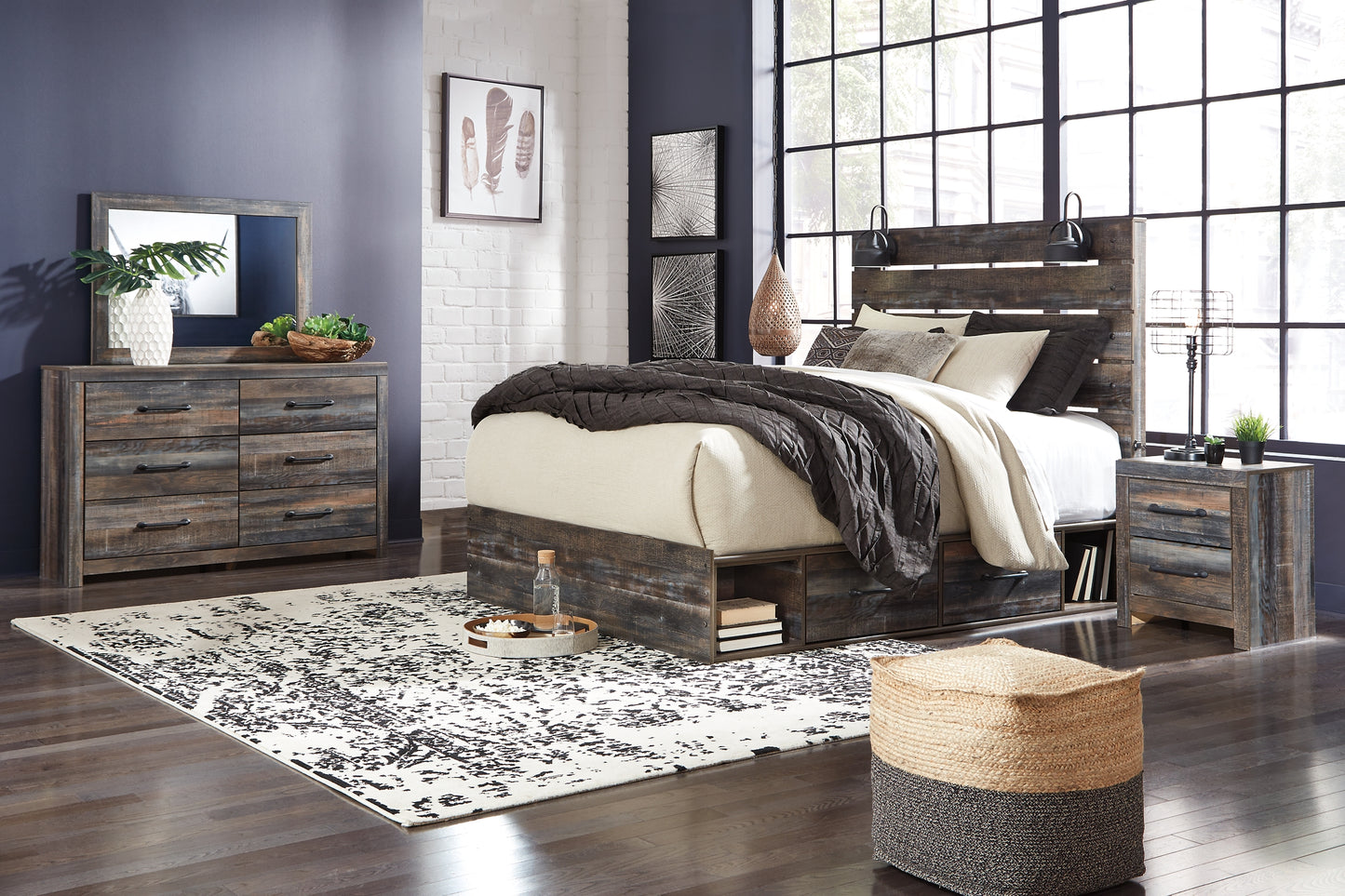 Drystan King Panel Bed with 4 Storage Drawers with Dresser JB's Furniture  Home Furniture, Home Decor, Furniture Store