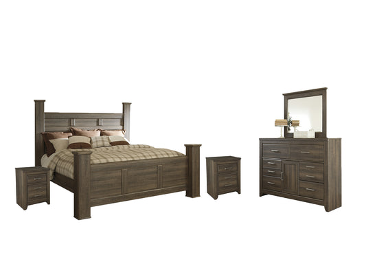 Juararo King Poster Bed with Mirrored Dresser and 2 Nightstands JB's Furniture  Home Furniture, Home Decor, Furniture Store