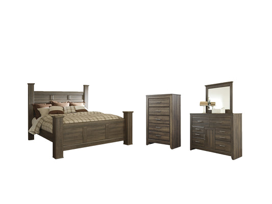 Juararo California King Poster Bed with Mirrored Dresser and Chest JB's Furniture  Home Furniture, Home Decor, Furniture Store