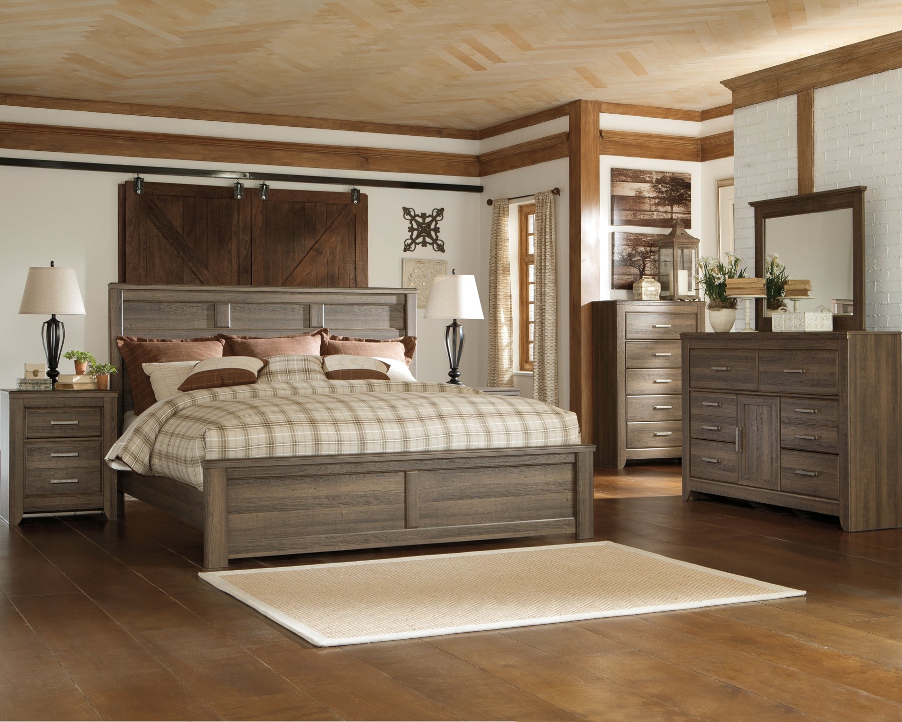 Juararo California King Panel Bed with Mirrored Dresser JB's Furniture  Home Furniture, Home Decor, Furniture Store