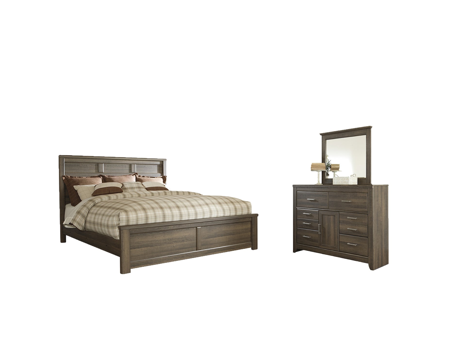 Juararo California King Panel Bed with Mirrored Dresser JB's Furniture  Home Furniture, Home Decor, Furniture Store