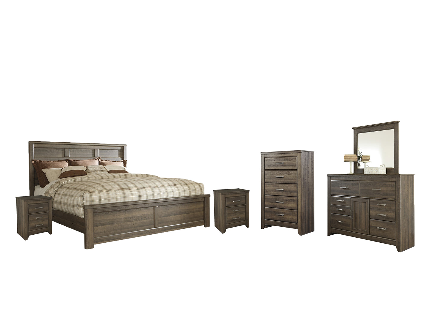 Juararo King Panel Bed with Mirrored Dresser, Chest and 2 Nightstands JB's Furniture  Home Furniture, Home Decor, Furniture Store