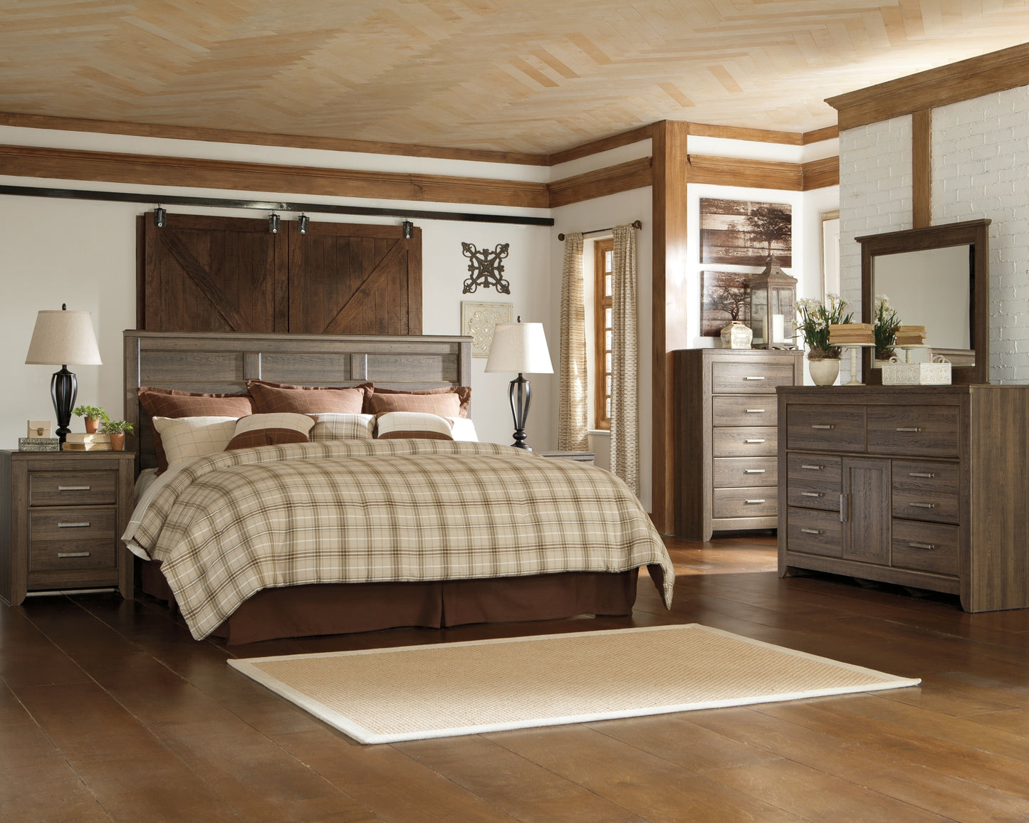 Juararo King Panel Bed with Mirrored Dresser JB's Furniture  Home Furniture, Home Decor, Furniture Store