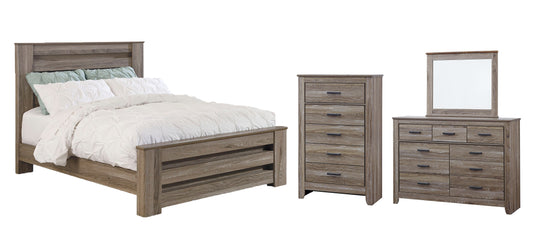 Zelen Queen Panel Bed with Mirrored Dresser and Chest JB's Furniture  Home Furniture, Home Decor, Furniture Store