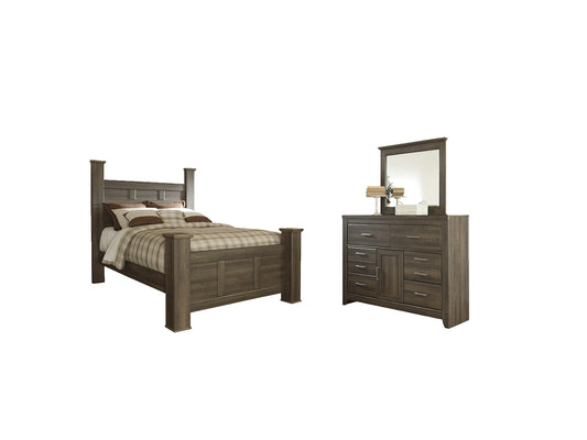 Juararo Queen Poster Bed with Mirrored Dresser JB's Furniture  Home Furniture, Home Decor, Furniture Store