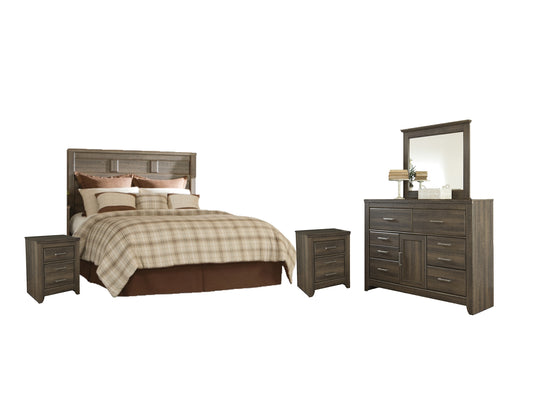 Juararo Queen Panel Headboard with Mirrored Dresser and 2 Nightstands JB's Furniture  Home Furniture, Home Decor, Furniture Store