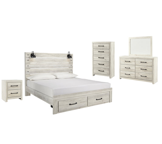 Cambeck Queen Panel Bed with 2 Storage Drawers with Mirrored Dresser, Chest and Nightstand JB's Furniture  Home Furniture, Home Decor, Furniture Store
