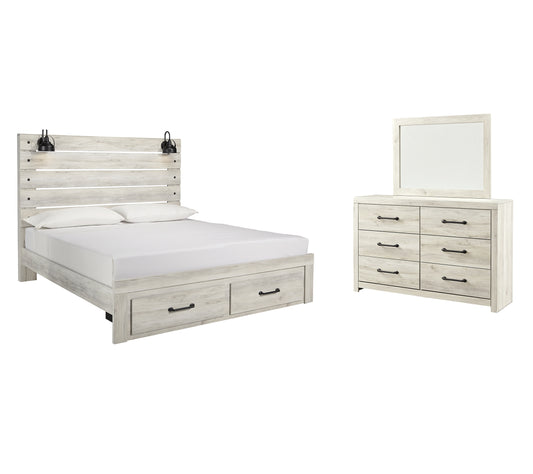 Cambeck King Panel Bed with 2 Storage Drawers with Mirrored Dresser JB's Furniture  Home Furniture, Home Decor, Furniture Store