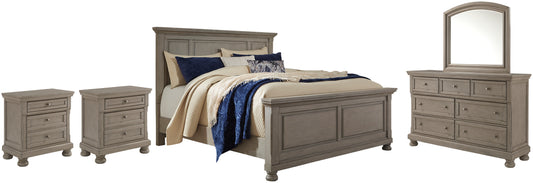 Lettner King Panel Bed with Mirrored Dresser and 2 Nightstands JB's Furniture  Home Furniture, Home Decor, Furniture Store