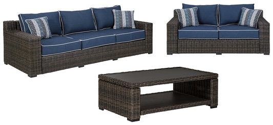 Grasson Lane Outdoor Sofa and Loveseat with Coffee Table JB's Furniture Furniture, Bedroom, Accessories