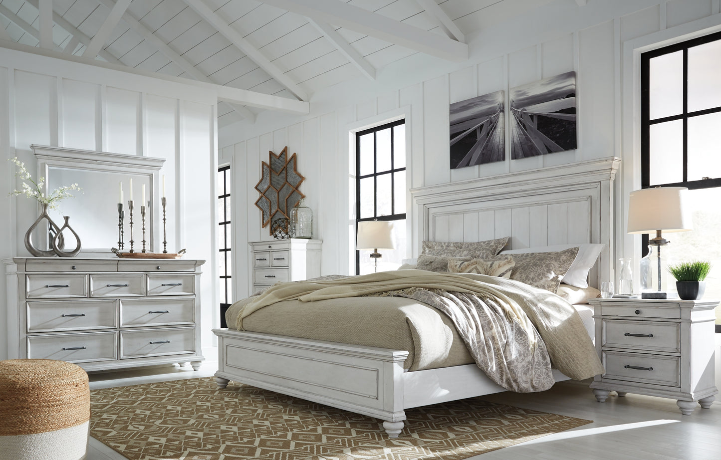 Kanwyn King Panel Bed with Mirrored Dresser and 2 Nightstands JB's Furniture  Home Furniture, Home Decor, Furniture Store