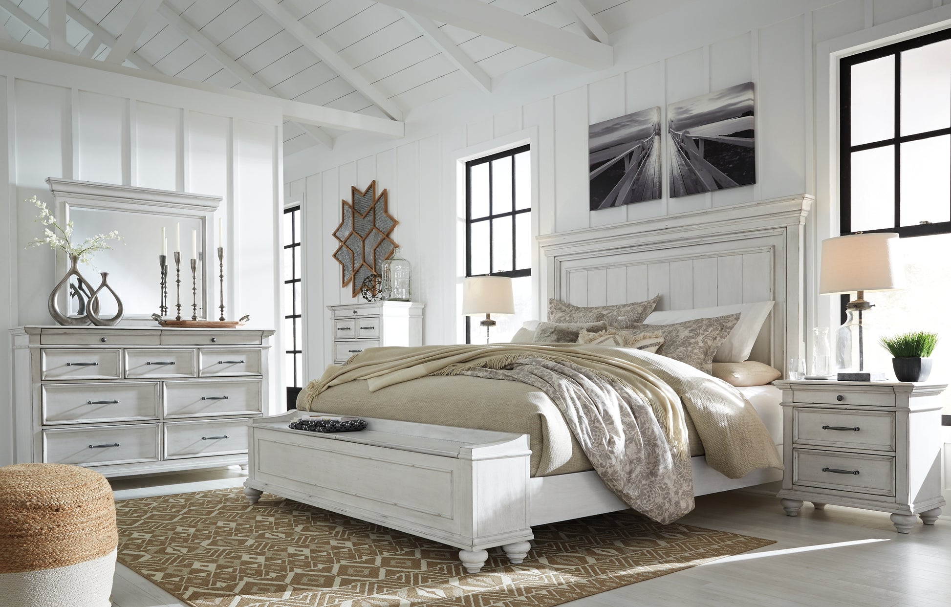 Kanwyn King Panel Bed with Storage with Mirrored Dresser JB's Furniture  Home Furniture, Home Decor, Furniture Store