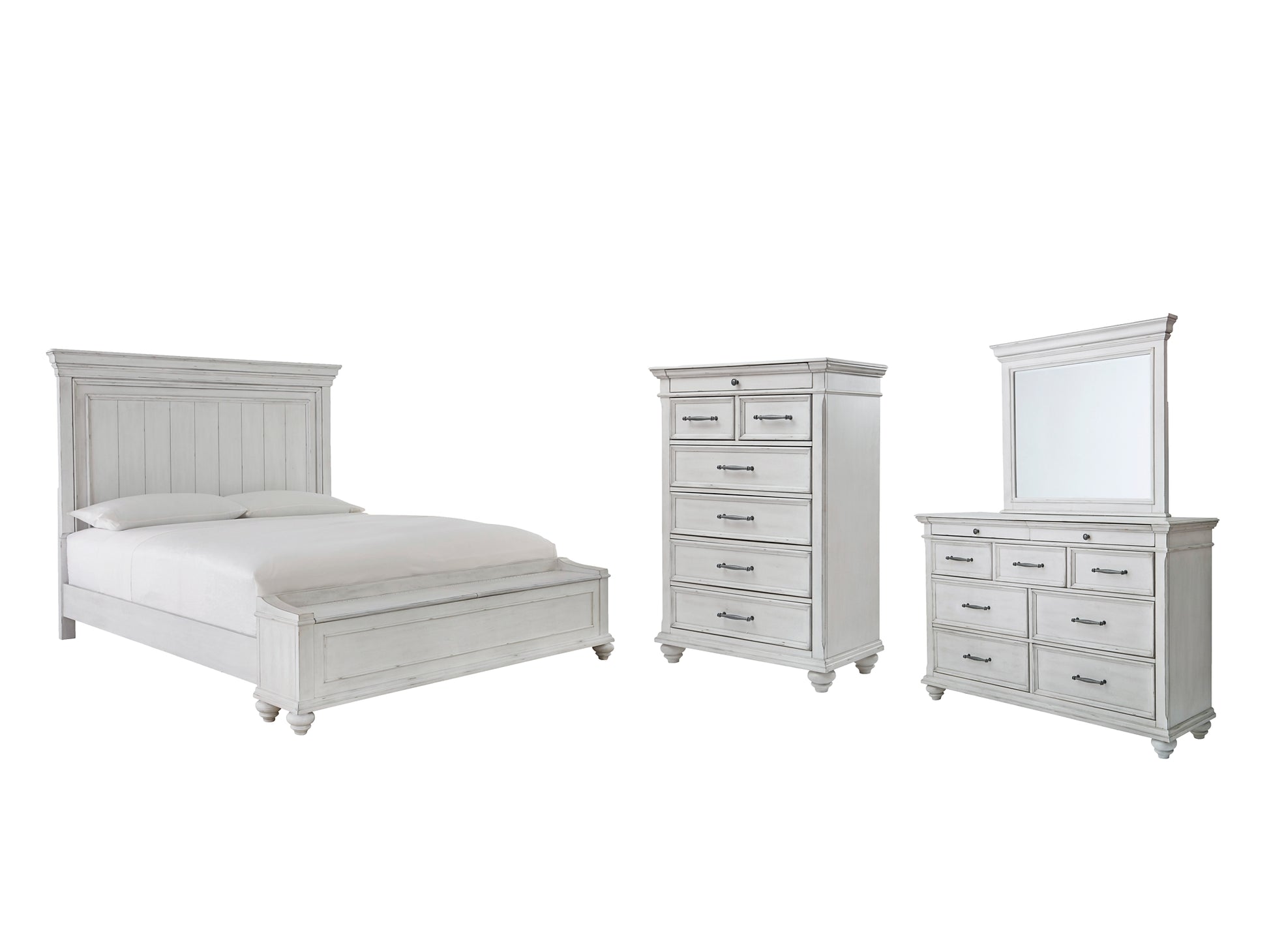 Kanwyn Queen Panel Bed with Storage with Mirrored Dresser and Chest JB's Furniture  Home Furniture, Home Decor, Furniture Store