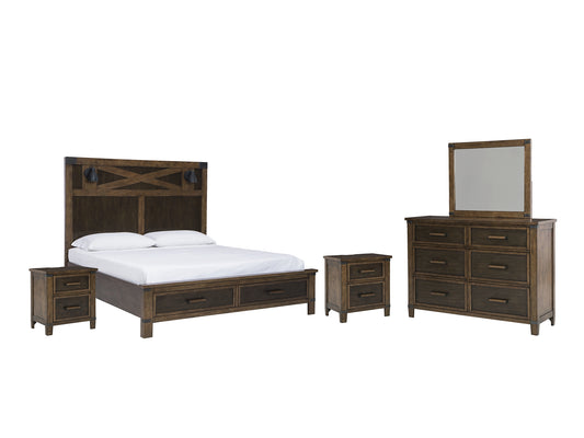 Wyattfield King Panel Bed with Mirrored Dresser and 2 Nightstands JB's Furniture  Home Furniture, Home Decor, Furniture Store