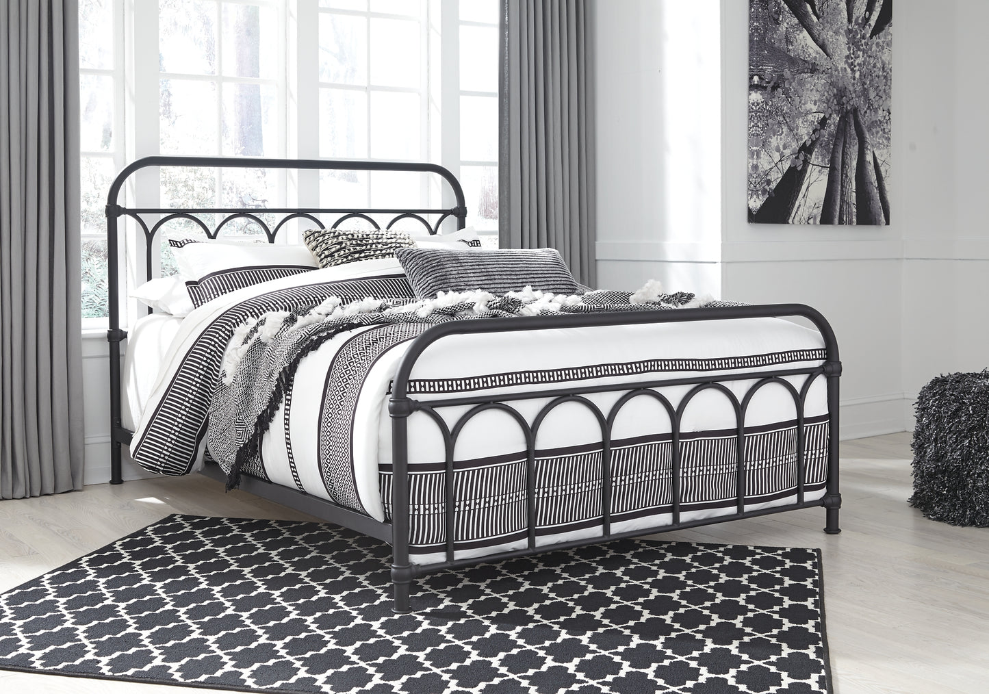 Nashburg Queen Metal Bed with Mattress JB's Furniture Furniture, Bedroom, Accessories
