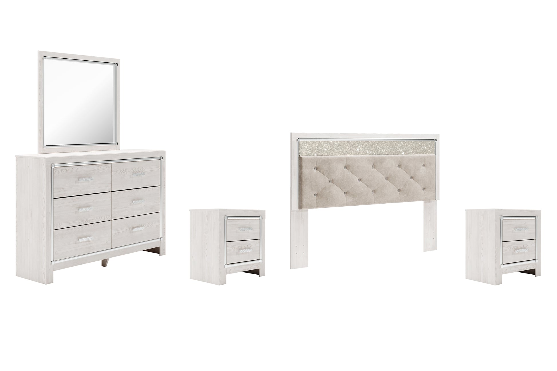 Altyra King Panel Headboard with Mirrored Dresser and 2 Nightstands JB's Furniture  Home Furniture, Home Decor, Furniture Store