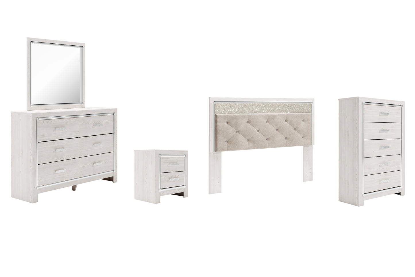 Altyra King Panel Headboard with Mirrored Dresser, Chest and Nightstand JB's Furniture  Home Furniture, Home Decor, Furniture Store