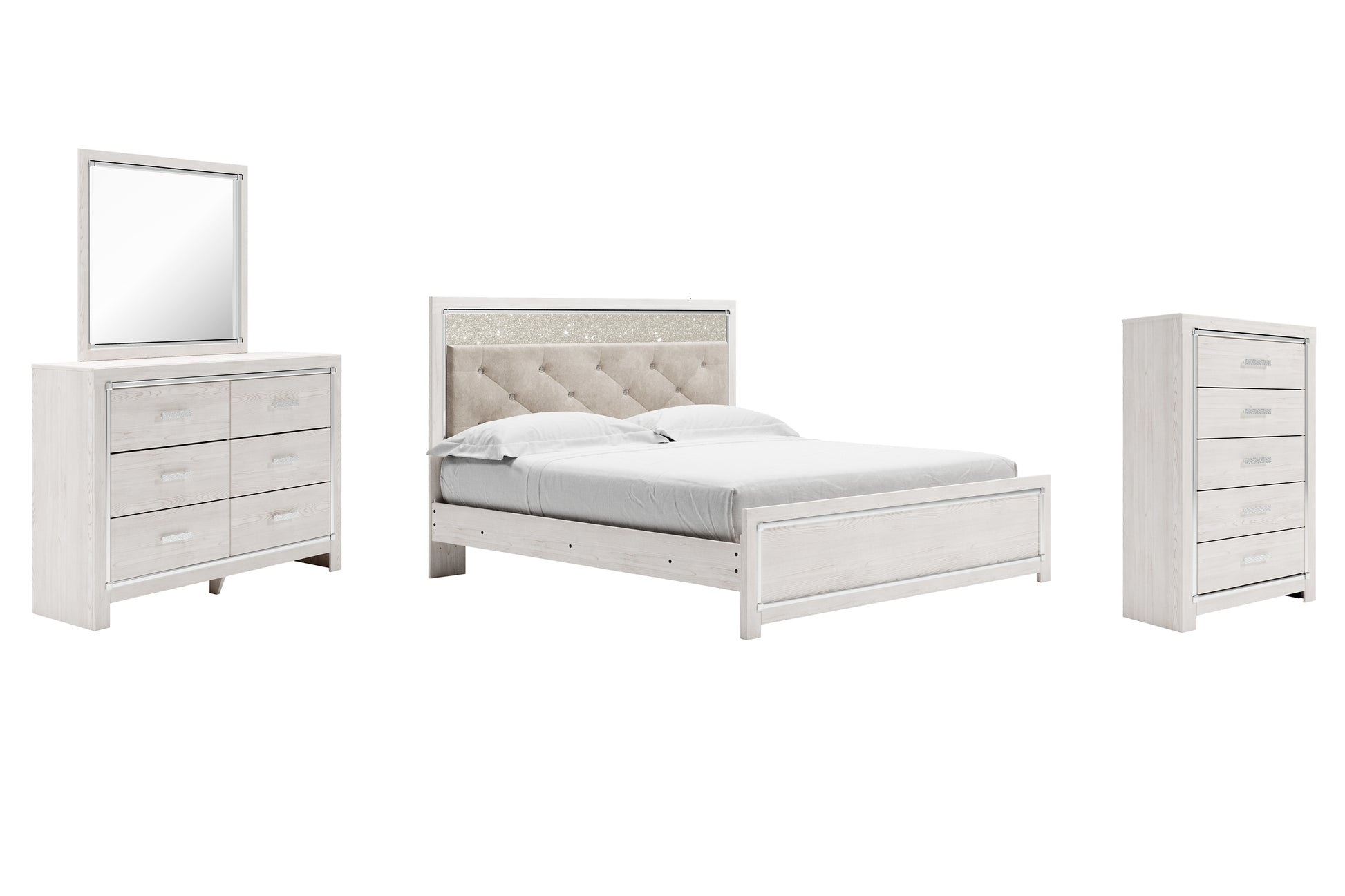 Altyra King Panel Bed with Mirrored Dresser and Chest JB's Furniture  Home Furniture, Home Decor, Furniture Store