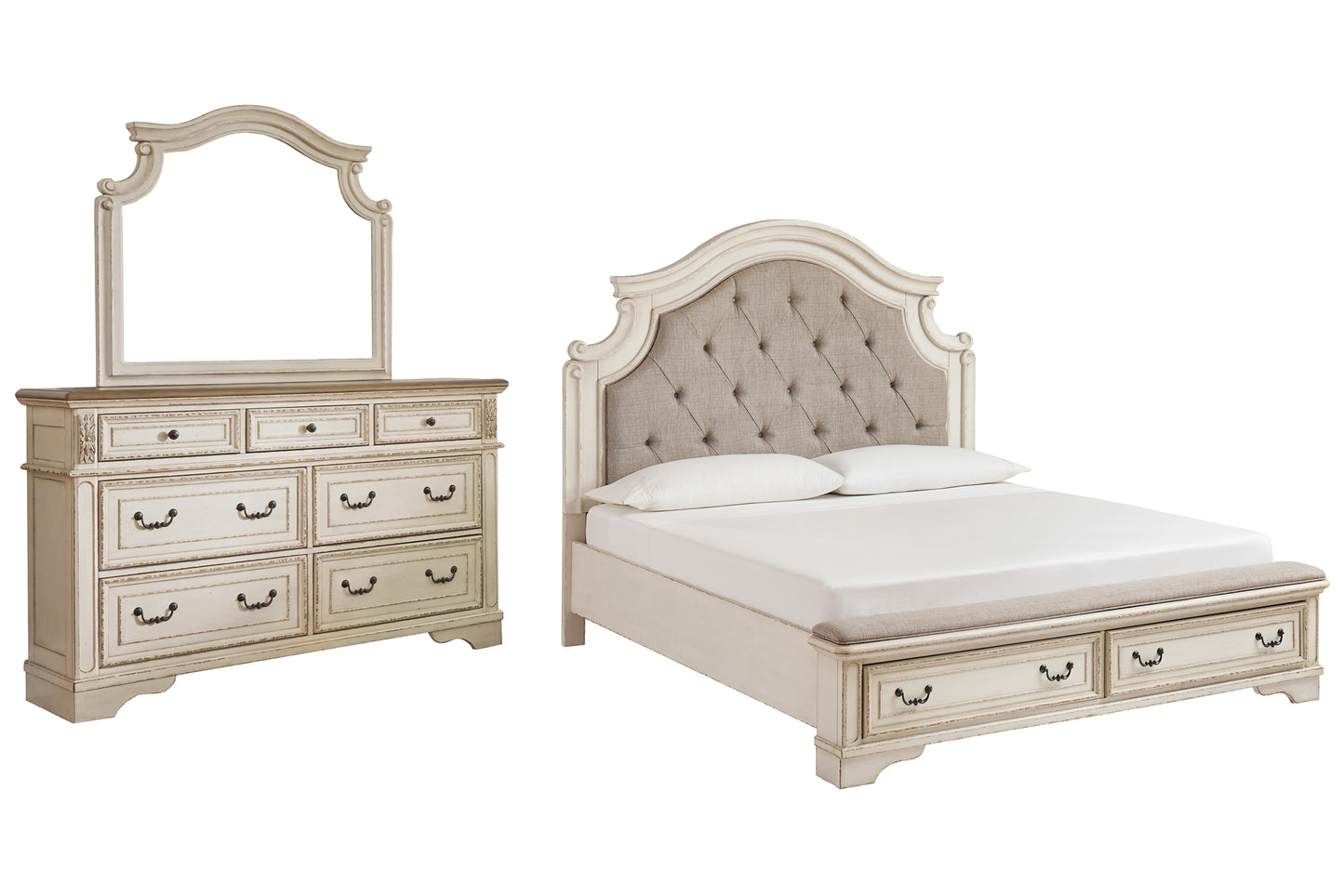 Realyn King Upholstered Bed with Mirrored Dresser JB's Furniture  Home Furniture, Home Decor, Furniture Store