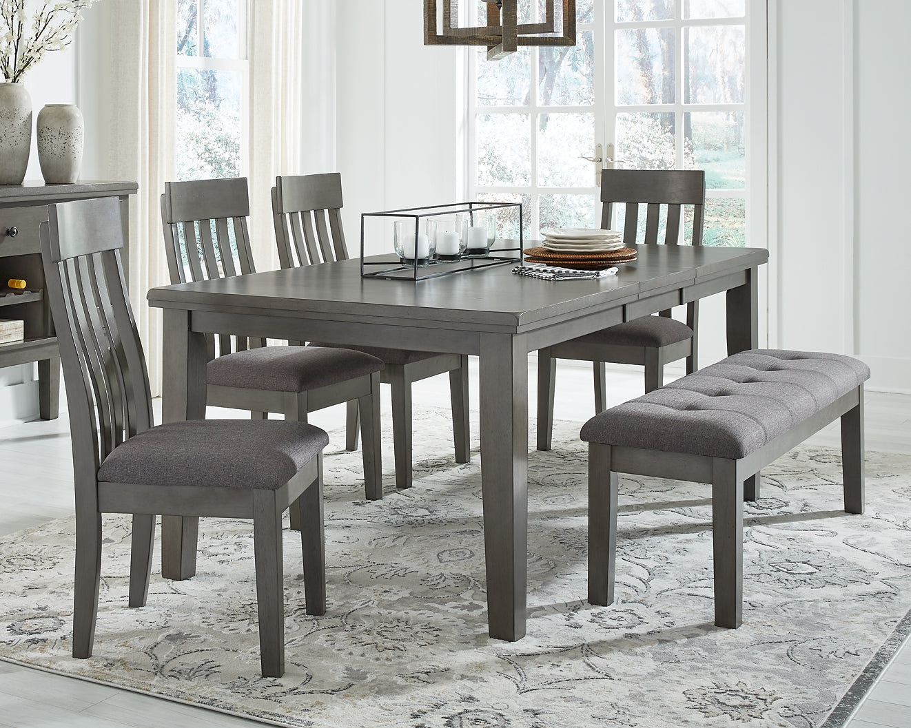 Hallanden Dining Table and 4 Chairs and Bench JB's Furniture  Home Furniture, Home Decor, Furniture Store