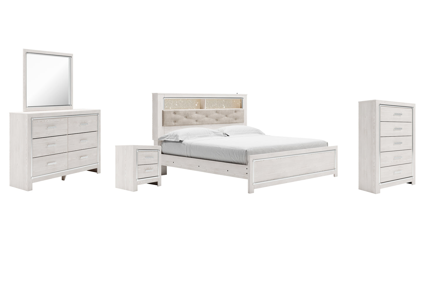Altyra King Panel Bookcase Bed with Mirrored Dresser, Chest and Nightstand JB's Furniture  Home Furniture, Home Decor, Furniture Store