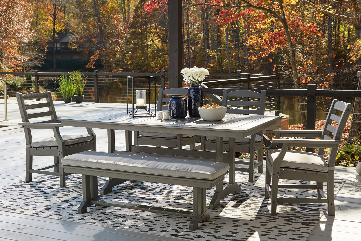 Visola Outdoor Dining Table and 4 Chairs and Bench JB's Furniture  Home Furniture, Home Decor, Furniture Store
