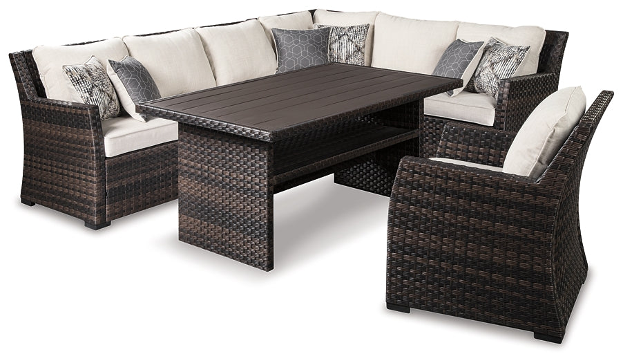 Easy Isle 3-Piece Outdoor Sectional with Chair and Coffee Table JB's Furniture Furniture, Bedroom, Accessories