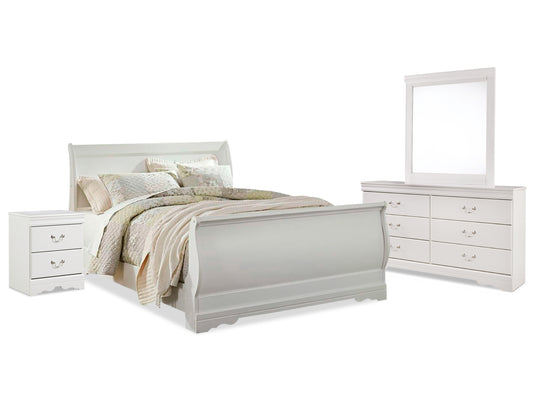 Anarasia Queen Sleigh Bed with Mirrored Dresser and Nightstand JB's Furniture  Home Furniture, Home Decor, Furniture Store