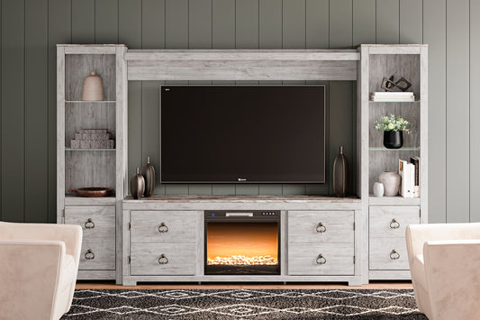 Willowton 4-Piece Entertainment Center with Electric Fireplace JB's Furniture  Home Furniture, Home Decor, Furniture Store