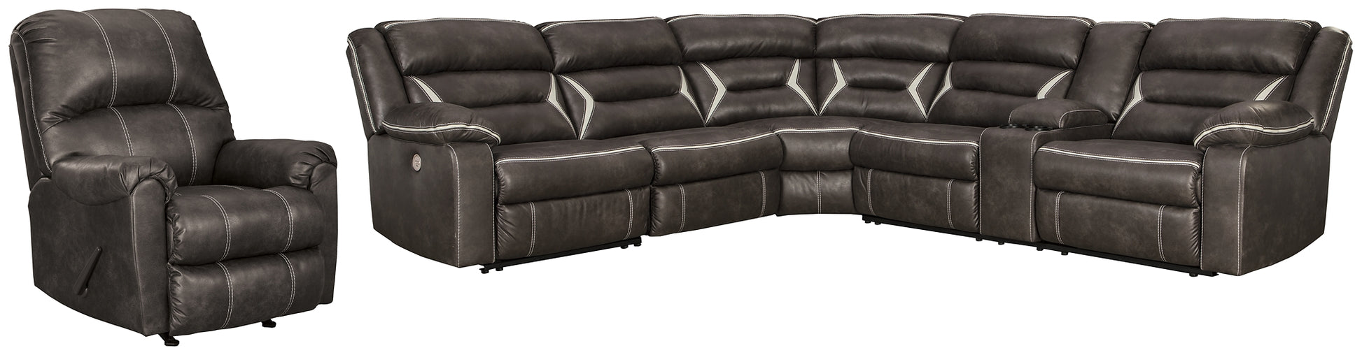 Kincord 4-Piece Sectional with Recliner JB's Furniture  Home Furniture, Home Decor, Furniture Store