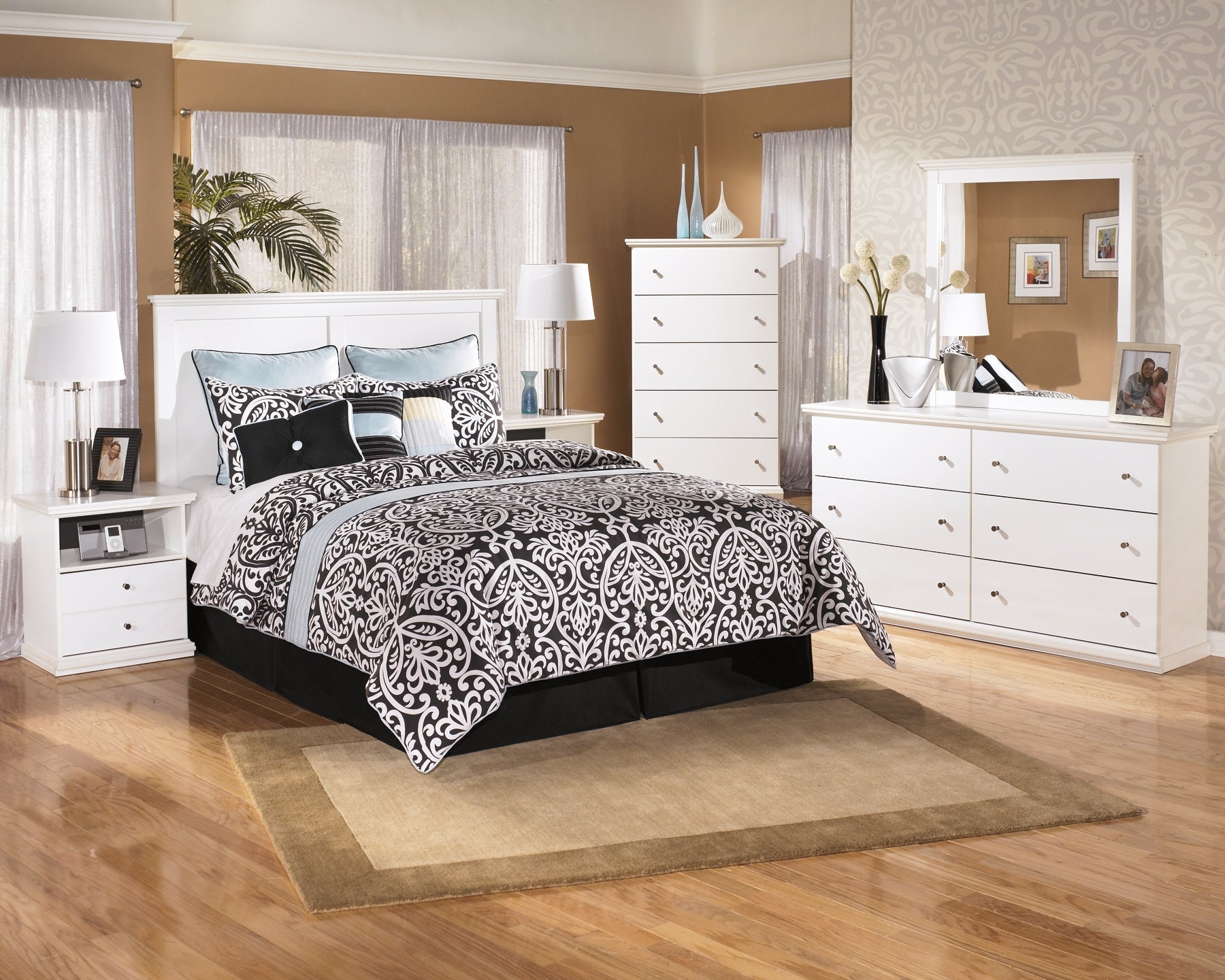 Bostwick Shoals Queen/Full Panel Headboard with Mirrored Dresser, Chest and Nightstand JB's Furniture  Home Furniture, Home Decor, Furniture Store