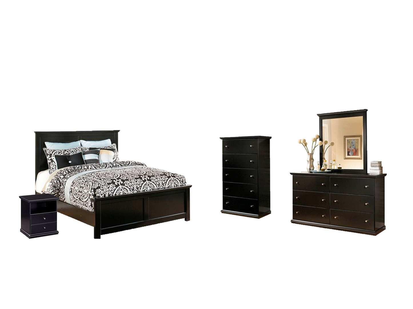 Maribel Queen Panel Bed with Mirrored Dresser, Chest and Nightstand JB's Furniture  Home Furniture, Home Decor, Furniture Store