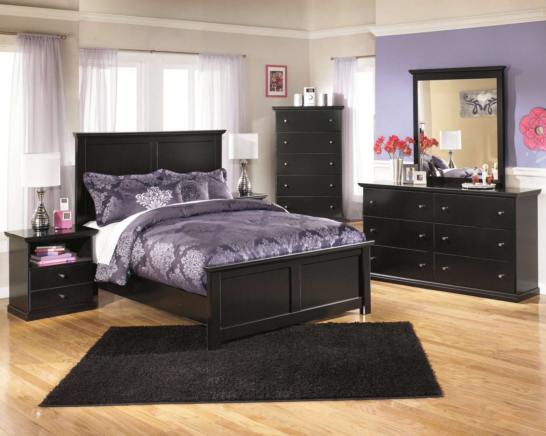 Maribel Full Panel Bed with Mirrored Dresser, Chest and 2 Nightstands JB's Furniture  Home Furniture, Home Decor, Furniture Store