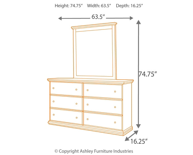 Maribel King/California King Panel Headboard with Mirrored Dresser and Chest JB's Furniture  Home Furniture, Home Decor, Furniture Store