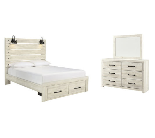 Cambeck Queen Panel Bed with 2 Storage Drawers with Mirrored Dresser JB's Furniture  Home Furniture, Home Decor, Furniture Store