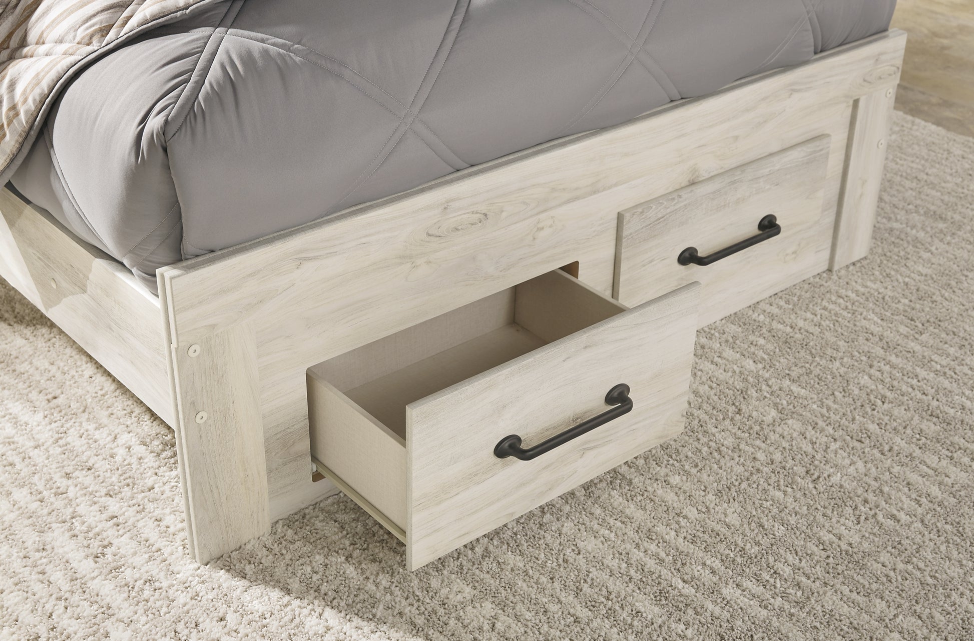 Cambeck Full Panel Bed with 4 Storage Drawers with Mirrored Dresser, Chest and Nightstand JB's Furniture  Home Furniture, Home Decor, Furniture Store