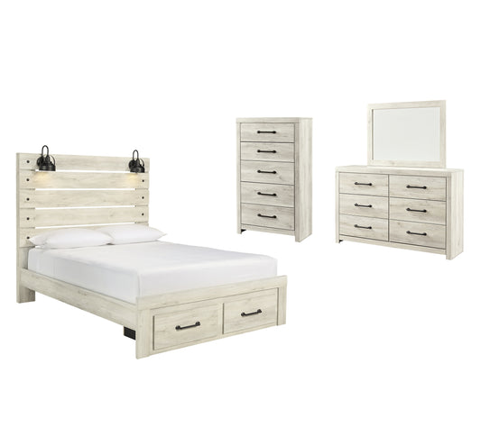 Cambeck Queen Panel Bed with 2 Storage Drawers with Mirrored Dresser and Chest JB's Furniture  Home Furniture, Home Decor, Furniture Store