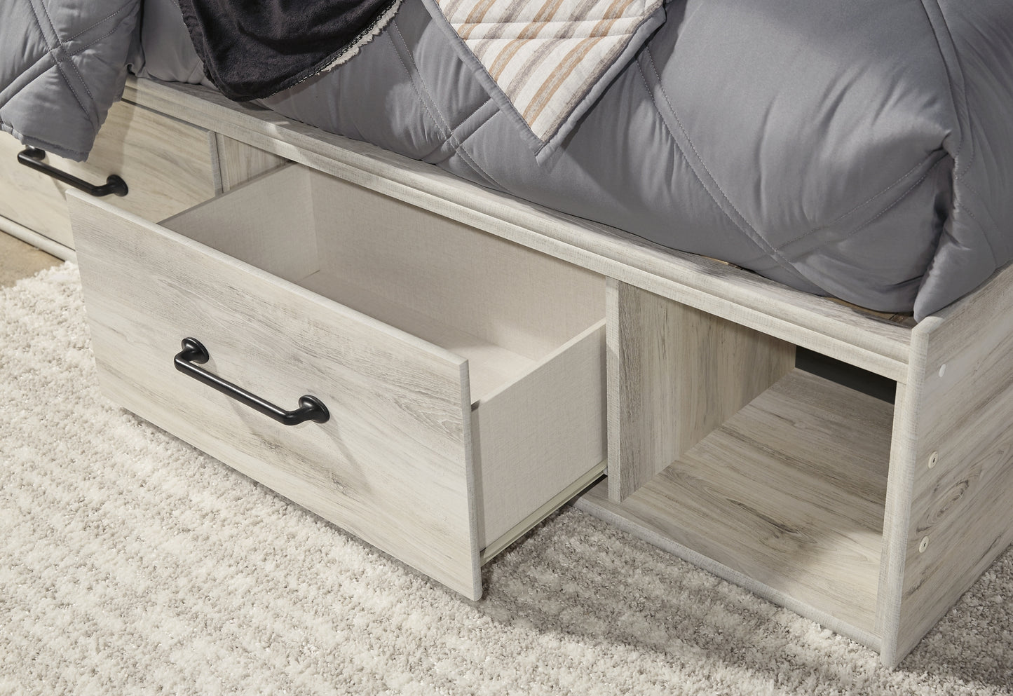Cambeck Full Panel Bed with 4 Storage Drawers with Mirrored Dresser and Chest JB's Furniture  Home Furniture, Home Decor, Furniture Store