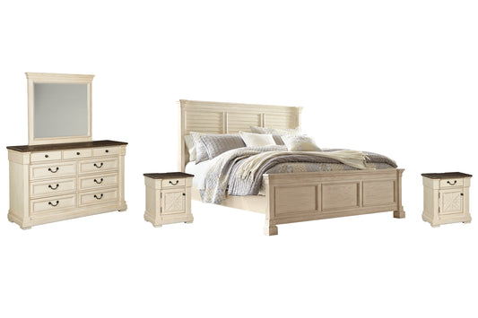Bolanburg California King Panel Bed with Mirrored Dresser and 2 Nightstands JB's Furniture  Home Furniture, Home Decor, Furniture Store