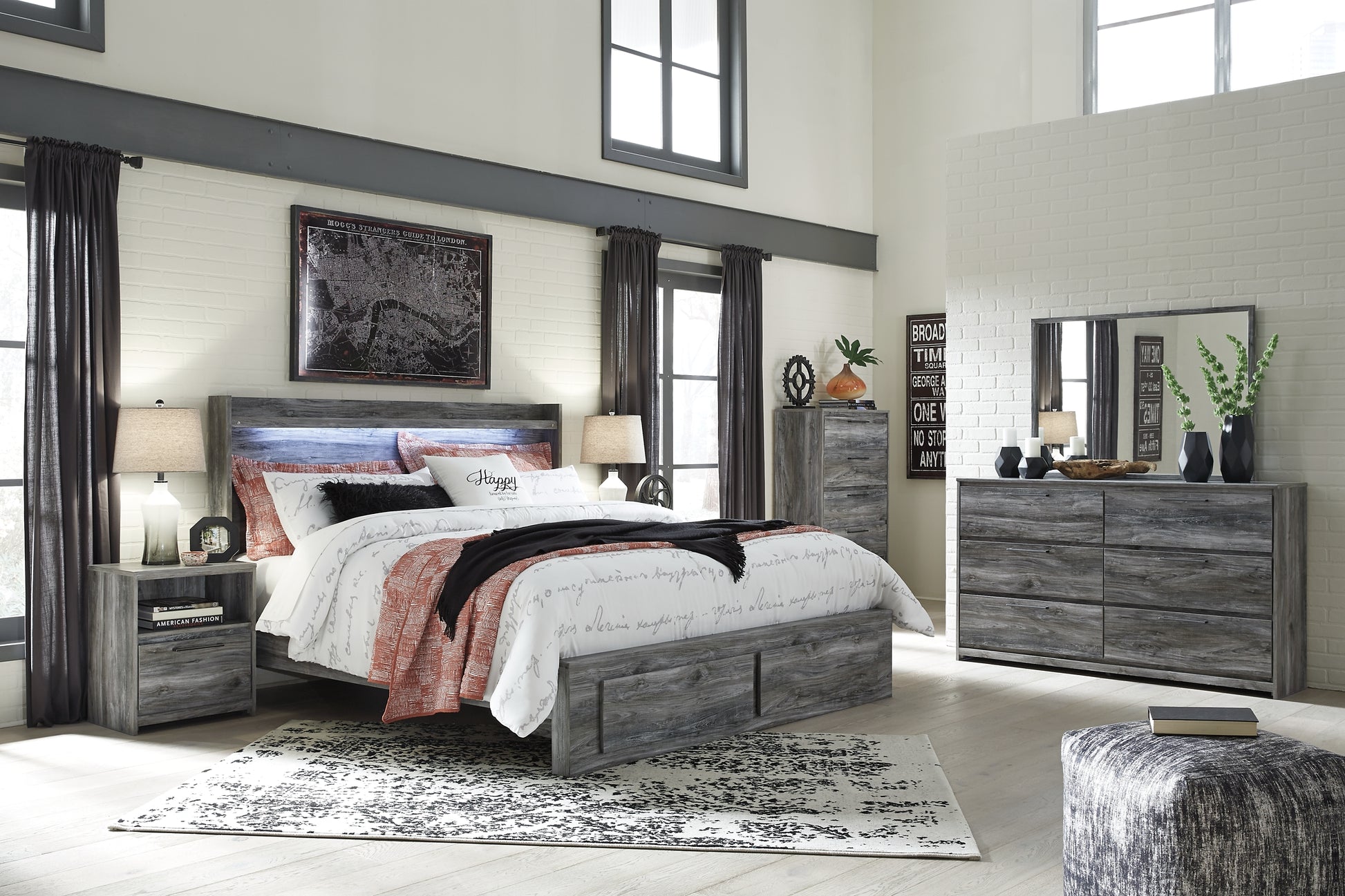 Baystorm Queen Panel Bed with 4 Storage Drawers with Dresser JB's Furniture  Home Furniture, Home Decor, Furniture Store
