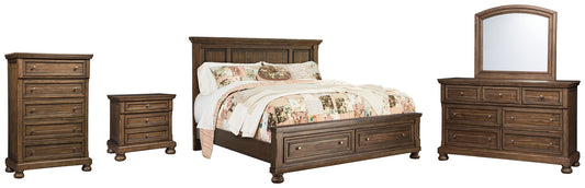 Flynnter King Panel Bed with 2 Storage Drawers with Mirrored Dresser, Chest and Nightstand JB's Furniture  Home Furniture, Home Decor, Furniture Store