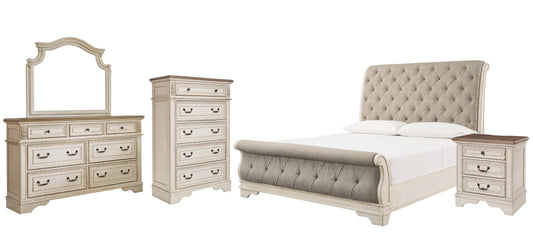 Realyn Queen Sleigh Bed with Mirrored Dresser, Chest and Nightstand JB's Furniture  Home Furniture, Home Decor, Furniture Store