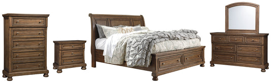 Flynnter Queen Sleigh Bed with 2 Storage Drawers with Mirrored Dresser, Chest and Nightstand JB's Furniture  Home Furniture, Home Decor, Furniture Store