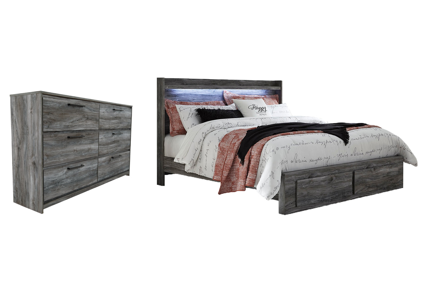 Baystorm King Panel Bed with 2 Storage Drawers with Dresser JB's Furniture  Home Furniture, Home Decor, Furniture Store