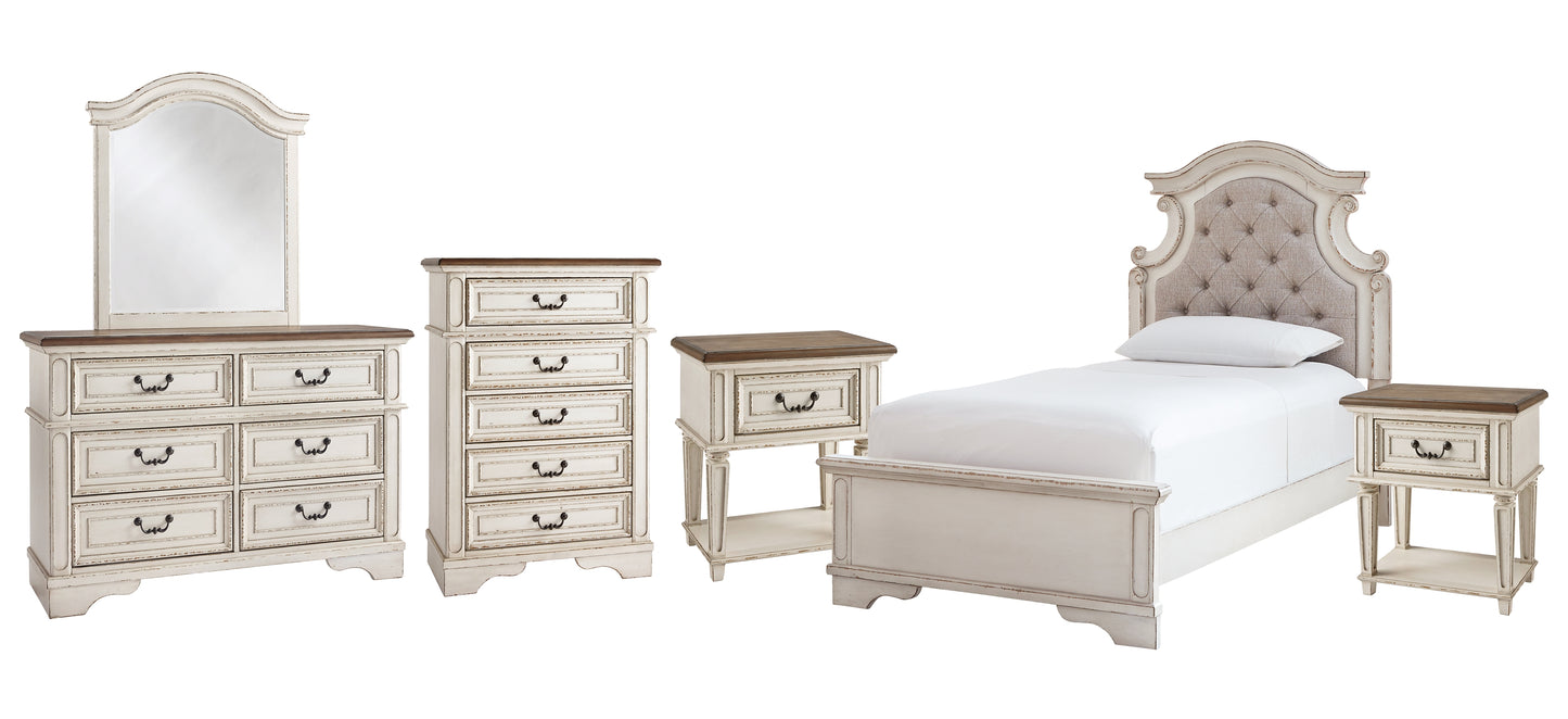 Realyn Twin Panel Bed with Mirrored Dresser, Chest and 2 Nightstands JB's Furniture  Home Furniture, Home Decor, Furniture Store