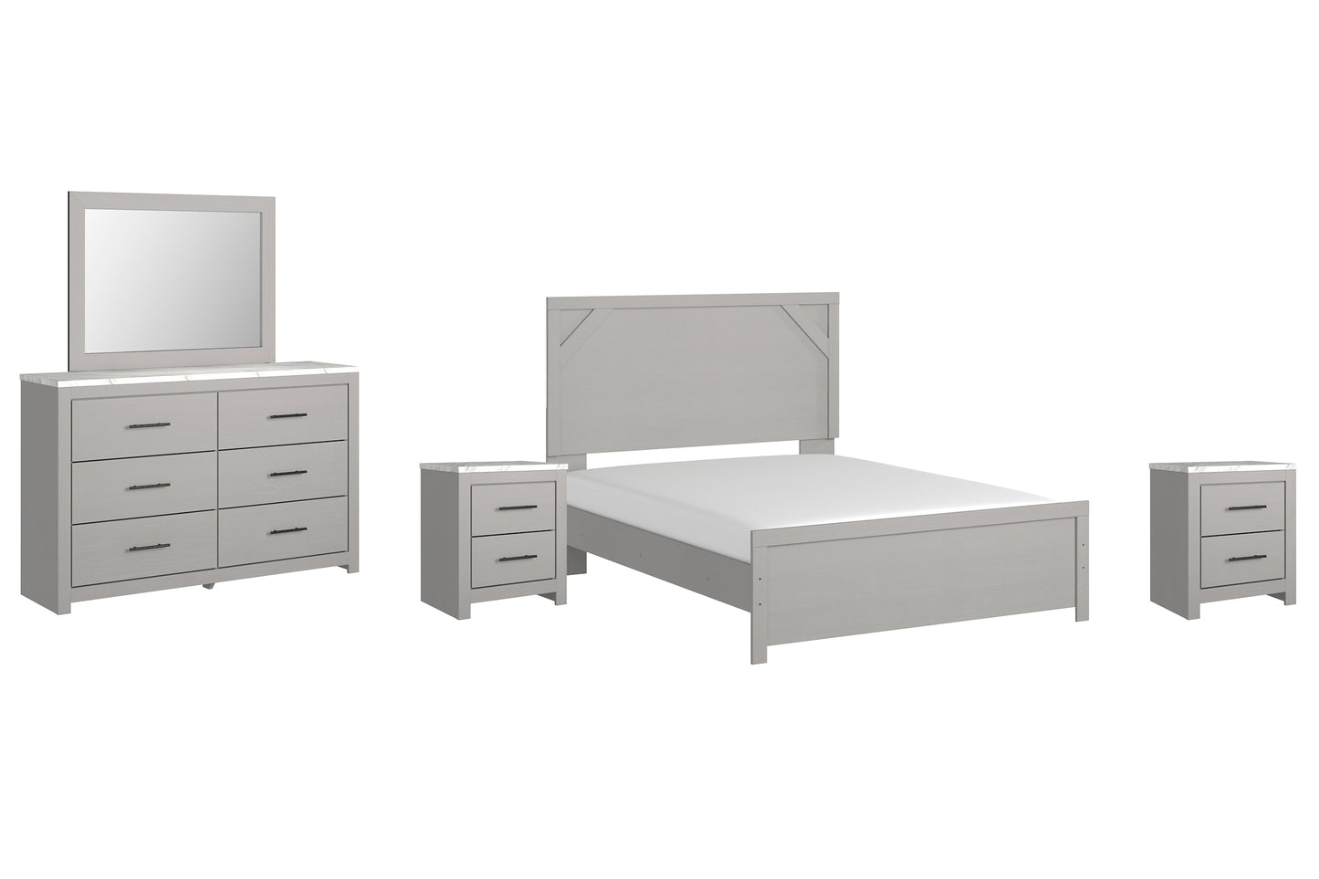 Cottonburg Queen Panel Bed with Mirrored Dresser and 2 Nightstands JB's Furniture  Home Furniture, Home Decor, Furniture Store