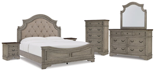 Lodenbay California King Panel Bed with Mirrored Dresser, Chest and 2 Nightstands JB's Furniture Furniture, Bedroom, Accessories