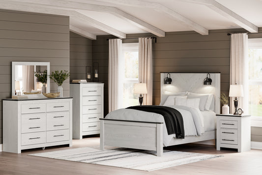 Schoenberg Queen Panel Bed with Mirrored Dresser, Chest and 2 Nightstands JB's Furniture  Home Furniture, Home Decor, Furniture Store