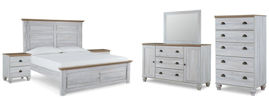 Haven Bay King Panel Bed with Mirrored Dresser, Chest and 2 Nightstands JB's Furniture  Home Furniture, Home Decor, Furniture Store